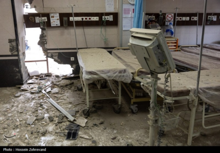 Photo by Hossein Zohrevand. “Attack on Gandhi Hospital,” (#15) courtesy of Wikimedia Commons.