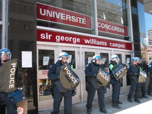 La violence vient de l’Université Concordia, pas des étudiants et étudiantes